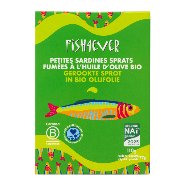 Petites sardines (spratts) fumées à l'huile d'olive bio - 1